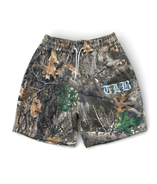 A KNITTED REAL TREE SWEATSHORTS